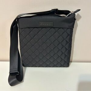 Bugatti Black Quilted Nylon Crossbody Shoulder Bag